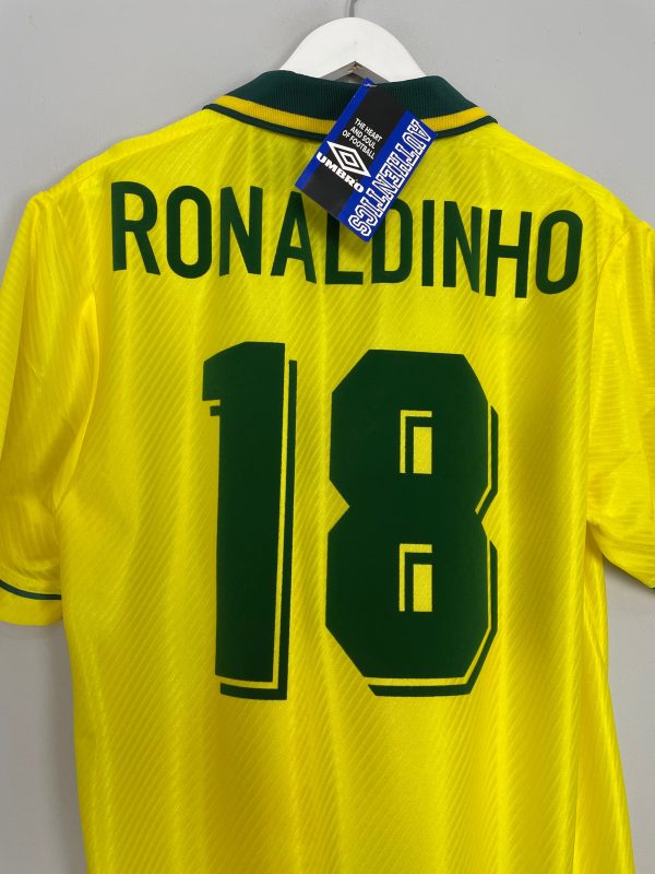 1994 96 BRAZIL RONALDINHO #18 *BNWT* HOME SHIRT (M) UMBRO Discount