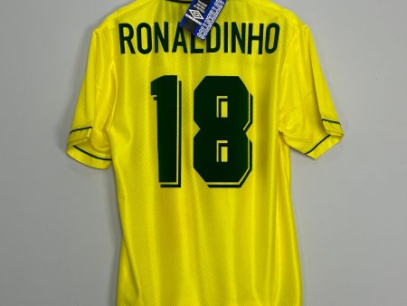 1994 96 BRAZIL RONALDINHO #18 *BNWT* HOME SHIRT (M) UMBRO Discount