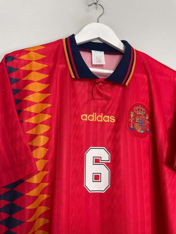 1994 96 SPAIN HIERRO #6 HOME SHIRT (L) ADIDAS on Sale