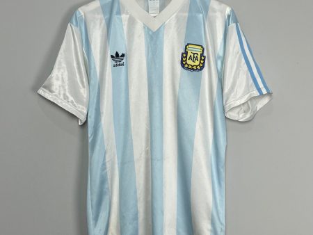 1990 91 ARGENTINA HOME SHIRT (M) ADIDAS For Sale