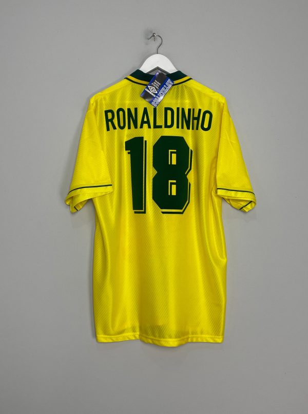 1994 96 BRAZIL RONALDINHO #18 *BNWT* HOME SHIRT (XL) UMBRO For Discount