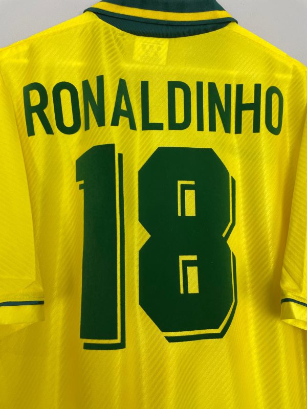 1994 96 BRAZIL RONALDINHO #18 *BNWOT* HOME SHIRT (XXL) UMBRO Online Hot Sale