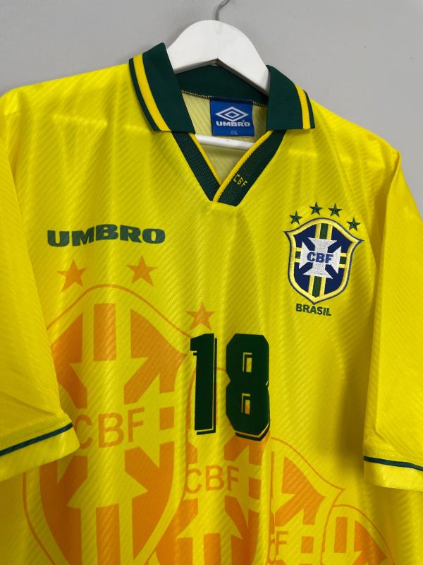 1994 96 BRAZIL RONALDINHO #18 *BNWOT* HOME SHIRT (XXL) UMBRO Online Hot Sale