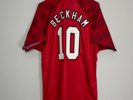 1996 97 MANCHESTER UNITED BECKHAM #10 HOME SHIRT (XL) UMBRO Fashion