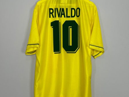 1994 96 BRAZIL RIVALDO #10 *BNWOT* HOME SHIRT (XXL) UMBRO Fashion