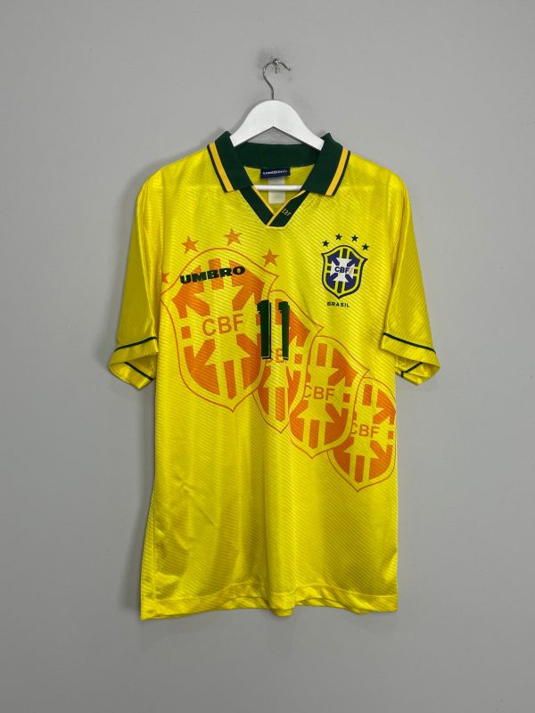 1994 96 BRAZIL ROMARIO #11 HOME SHIRT (L) UMBRO Hot on Sale